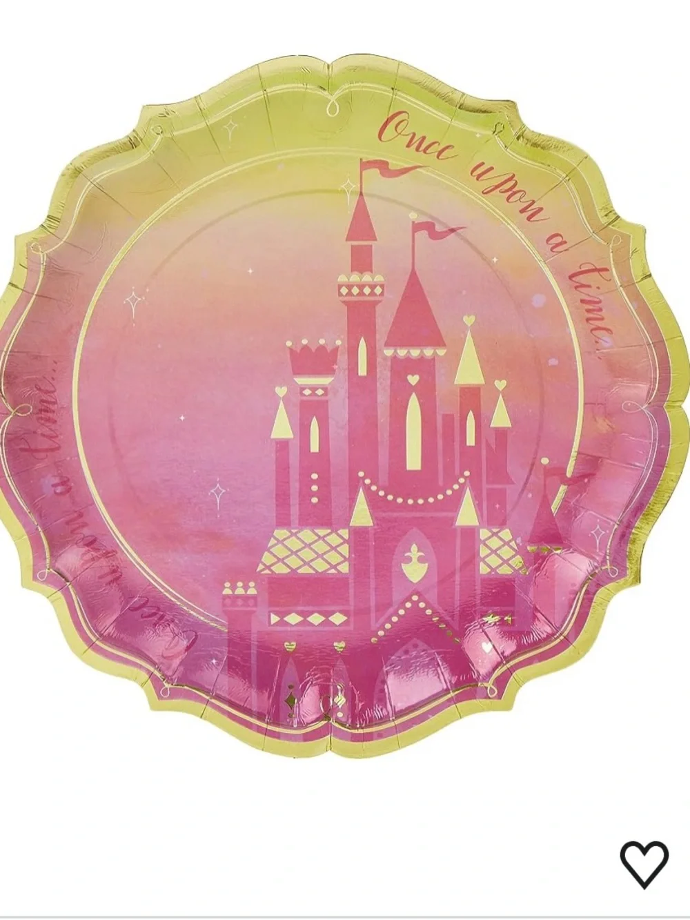 Disney Princess Paper Plates Metallic Once Upon A Time 2 Packs Party NWT